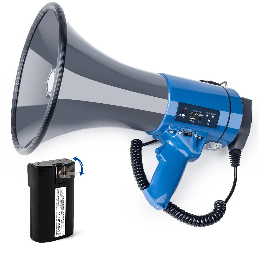 

nes 50W Outdoor Handheld Megaphone Speaker with Recordable Loudspeaker Tweeter Horn Tour Guide Speakers Loud Volume