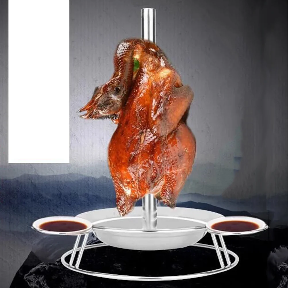 

1pc Chicken Roaster Rack Stainless Steel Upright Creative Portable Holder for Camping