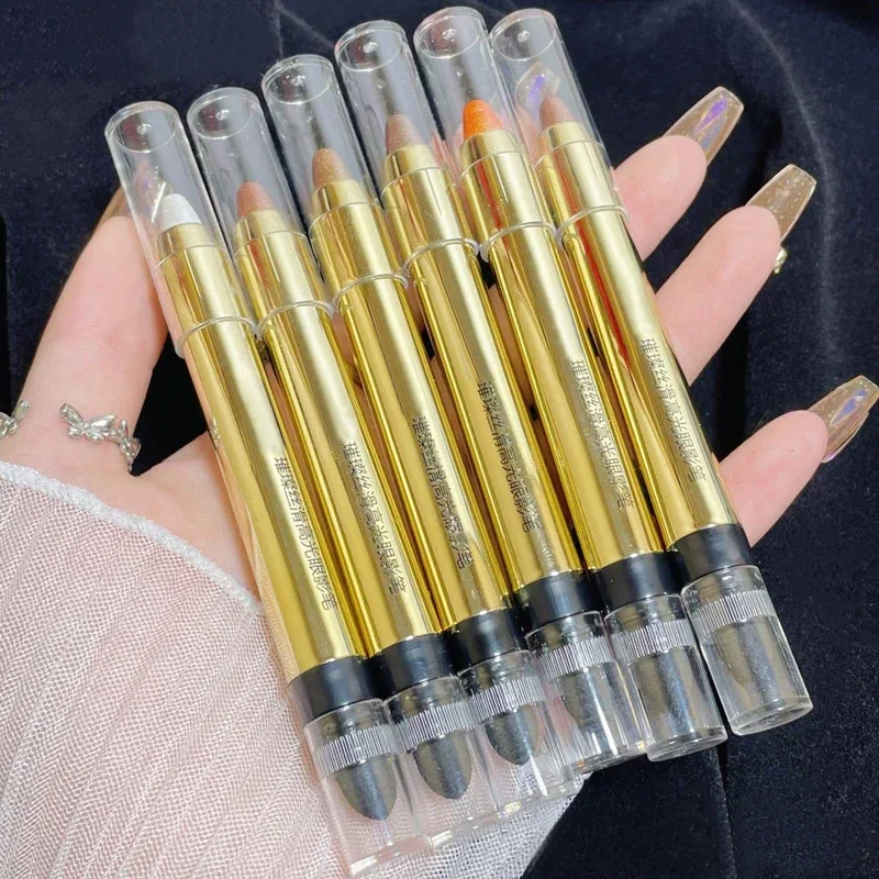 Мерцающие тени для век легкий блестящий хайлайтер карандаш осветляющий макияж