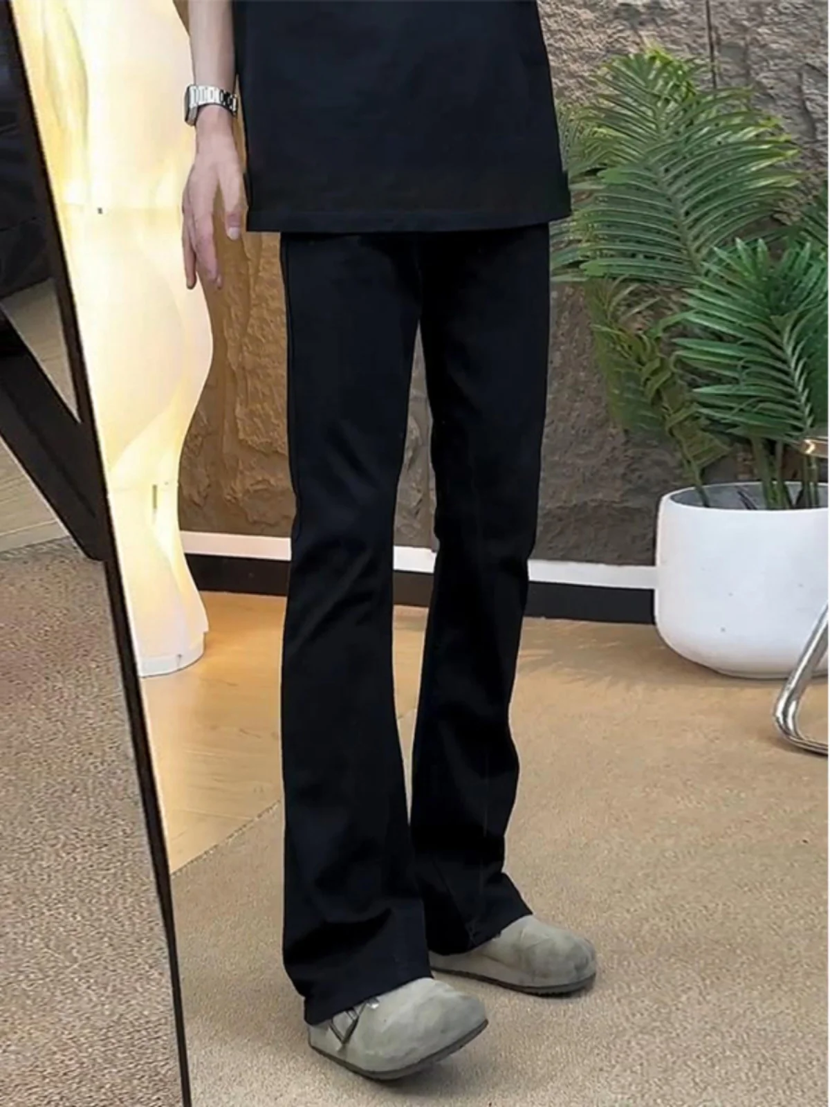 Черные повседневные Костюмные брюки Cleanfit летние мужские высококачественные