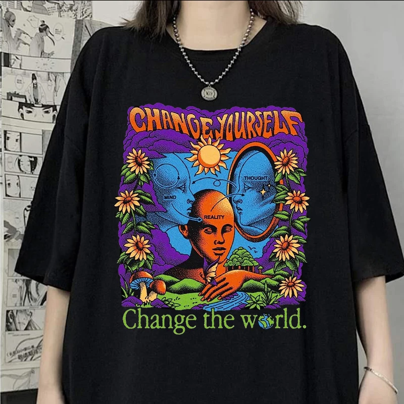 

Summer Oversized T-shirt Women Y2K Grunge Goth Clothing Female Loose Femal T-shirt Print High Street Clothing Harajuku Clothes