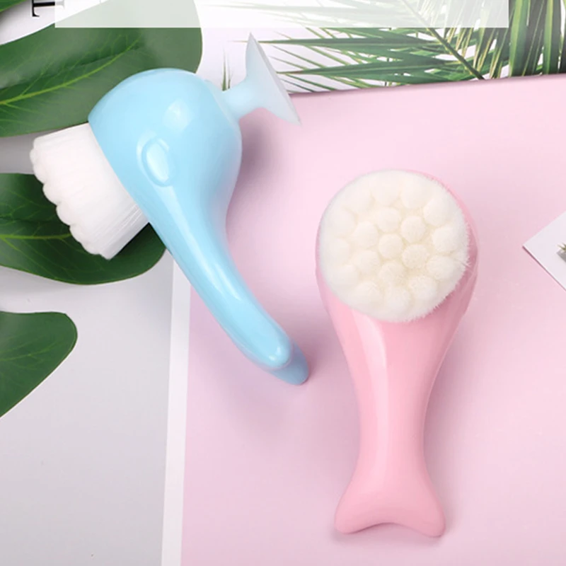 Силиконовая Очищающая щетка для лица в форме Кита глубокого отшелушивания пор