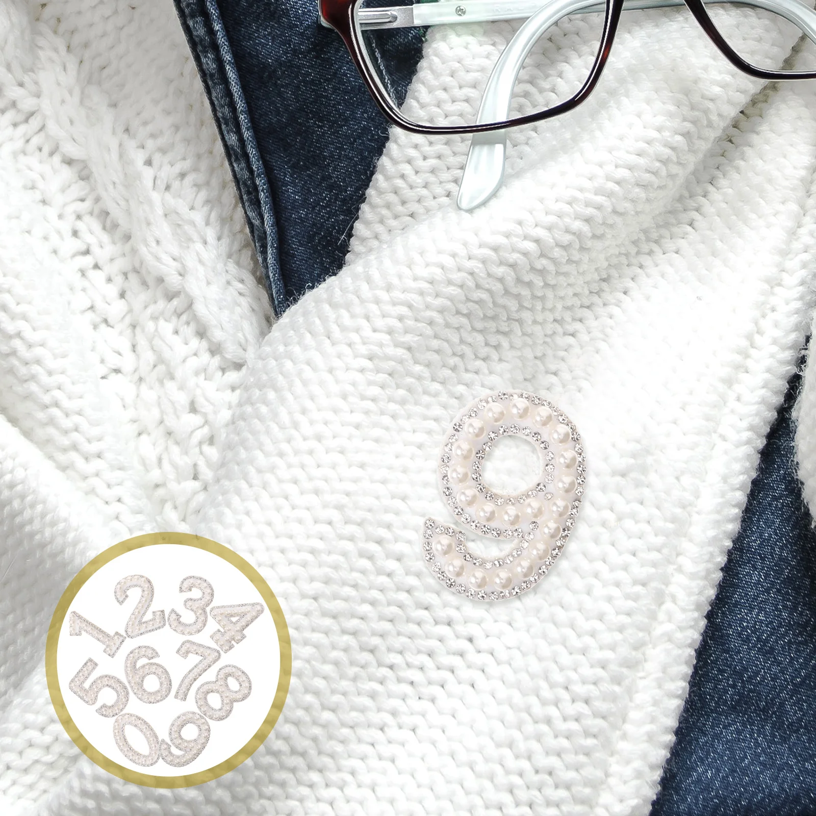 Жемчужная наклейка с цифрами украшение для одежды маленькая одежда нашивки