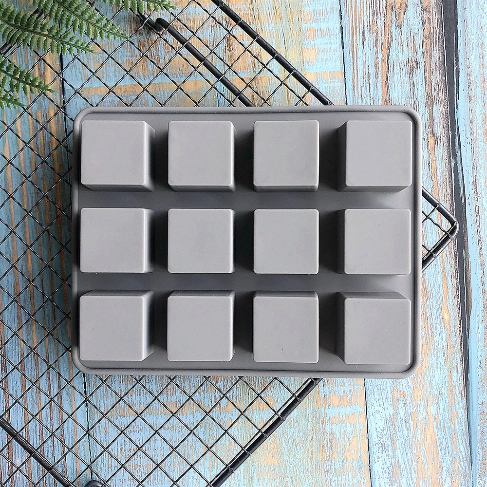 

12 Holes Square Silicone Mold Ice Cube Tray DIY Cake Baking Decorating Tools Pudding Jelly Chocolate Fondant Mould Bakeware