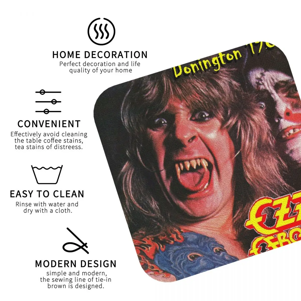 Ozzy Osbourne Merch Prince Of Darkness Подставки Кухонные салфетки Изоляционные коврики для чашек