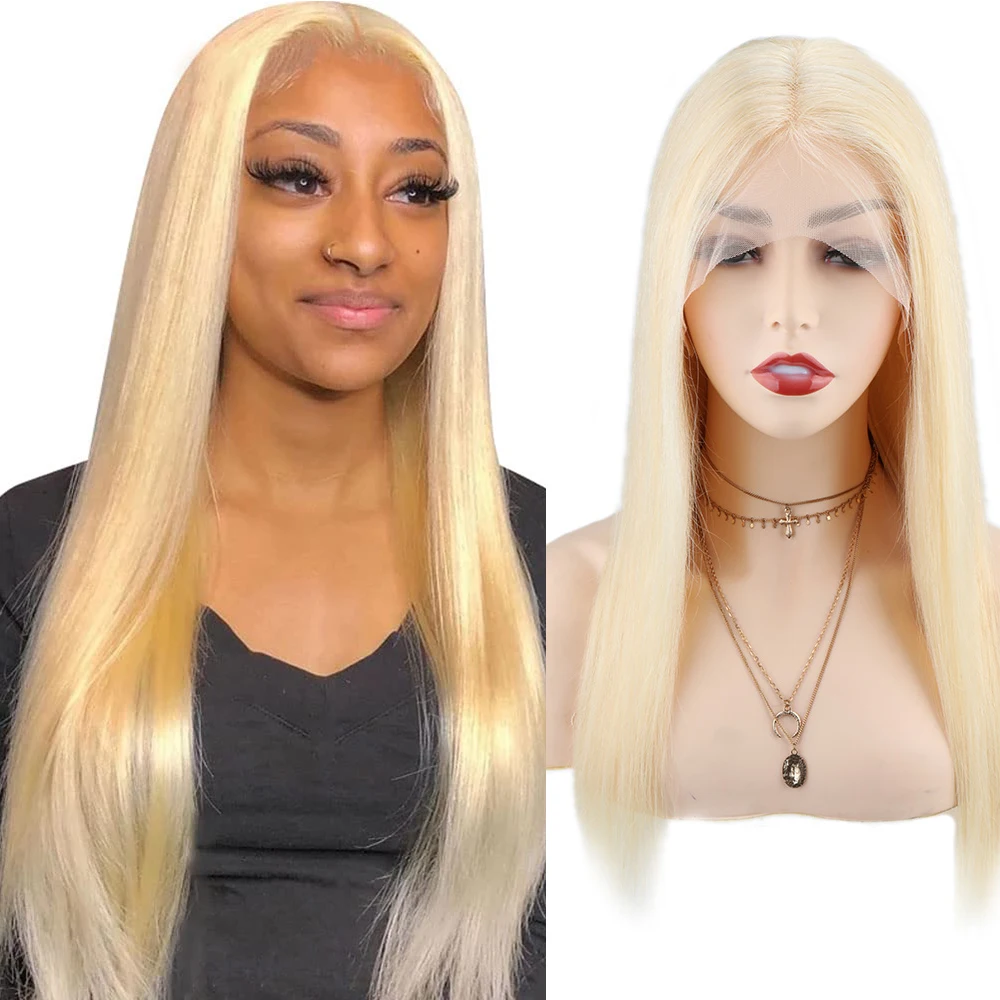 613 Honey Blonde Bone Straight Hair 4x4 Lace Front Human Hair Wig Vietnam Remy 180% Density Transparent Frontal Wigs for Women