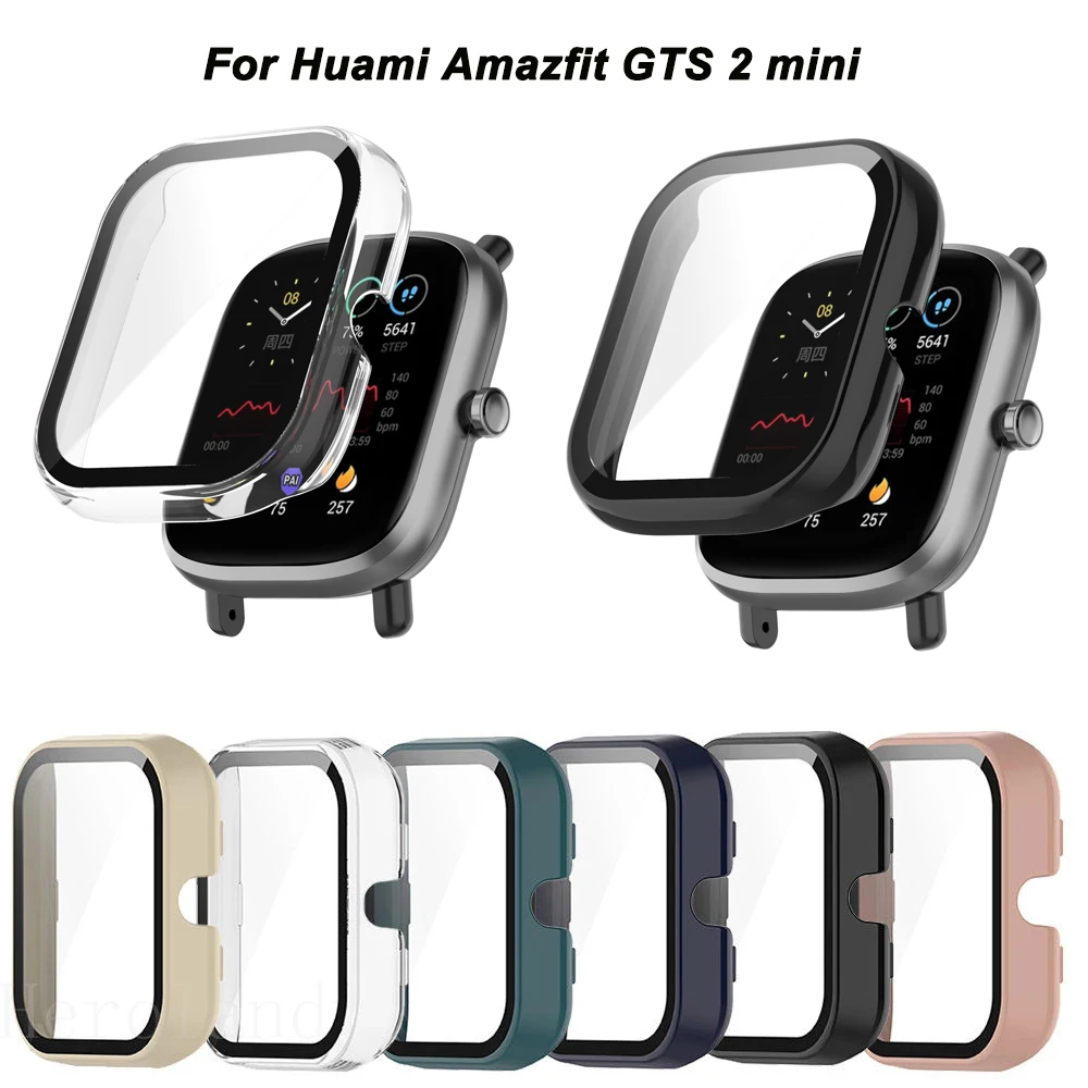 

Жесткий Чехол-бампер из поликарбоната с рамкой для Huami Amazfit GTS 2 mini GTS2 mini HD, тонкое закаленное стекло, защита экрана от царапин