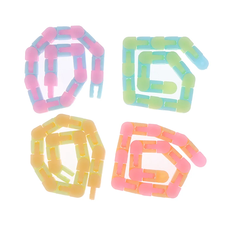 

2Pcs Luminous Wacky Tracks Antistress Chain Toy For Children Kids Gifts Bike Chain Stress Relief Sensory Toy Aduls Autism Needs