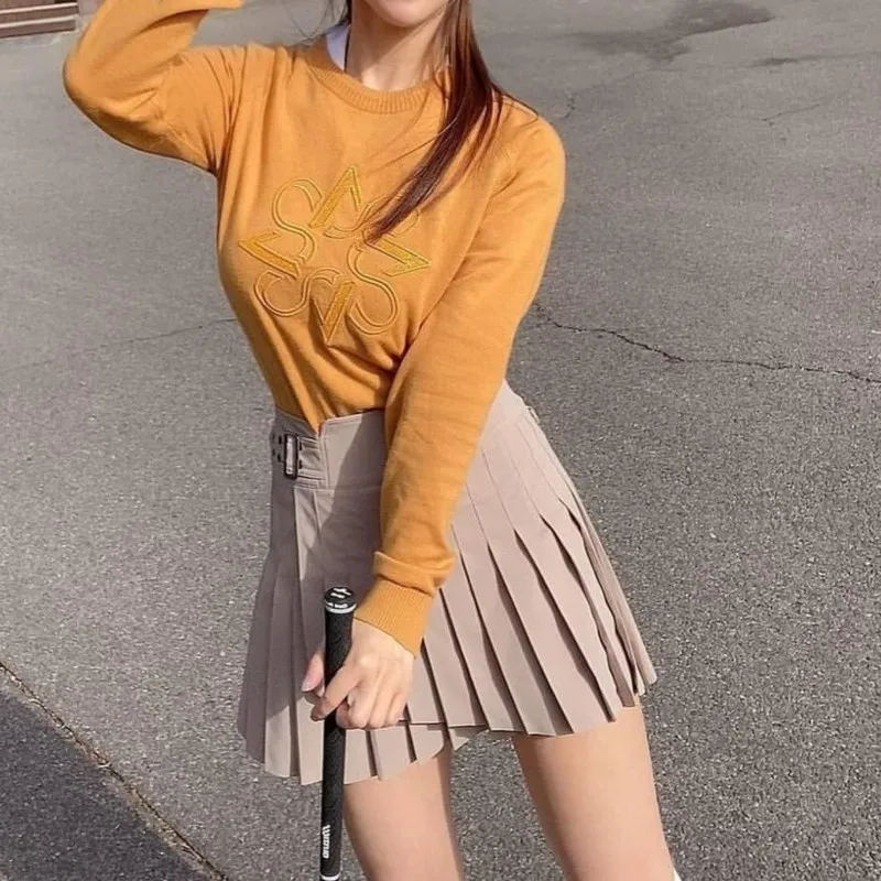 Golf women's skirts sports pleated skirts anti-glare summer slim slim skirts