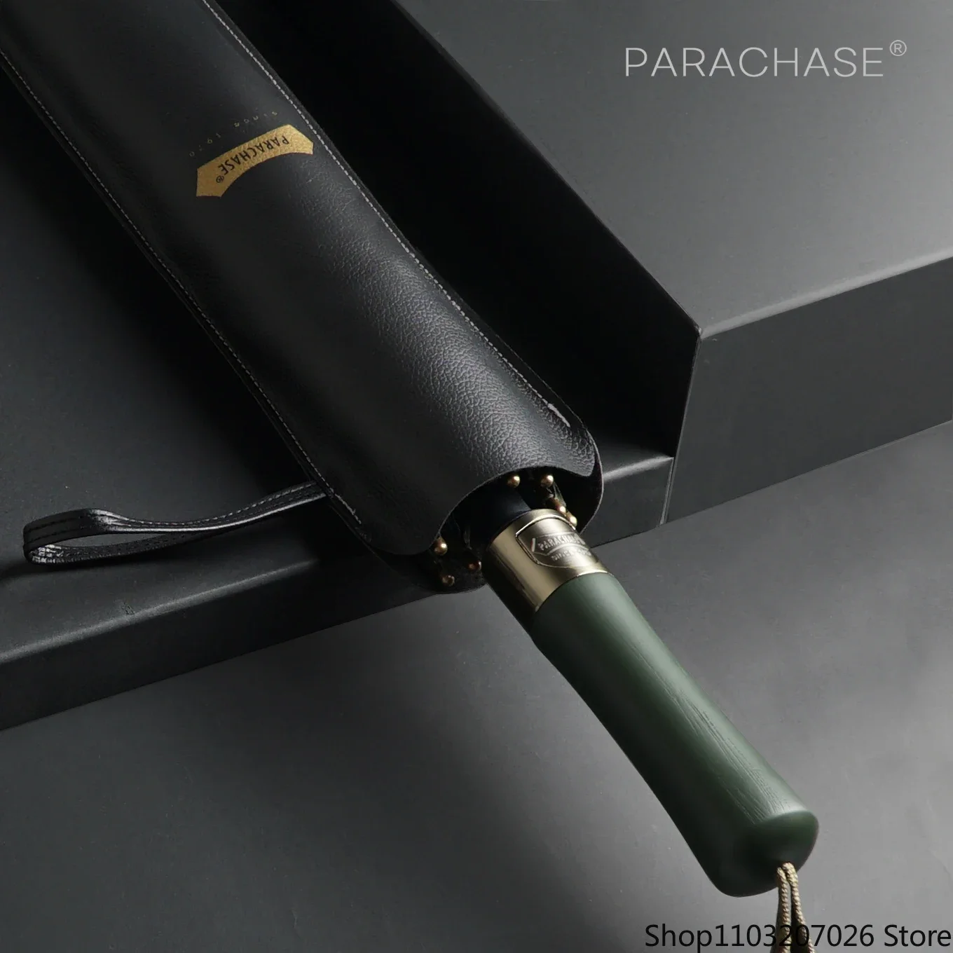 

Parachase 120cm Big Long Umbrella Men Business Double Layer Windprooof Umbrella Rain Women Leather Cover Golf Umbrella Outdoor