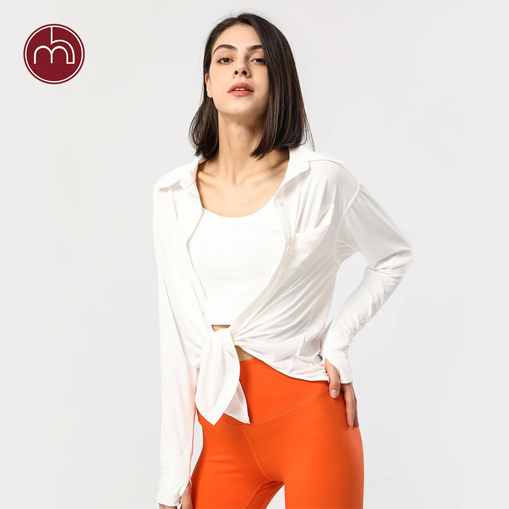 Summer Sun Protection Yoga Shirt Loose Ice Silk Cool Women's UV Protect Clothing Outdoor Sports Climbing Fitness Overshirt