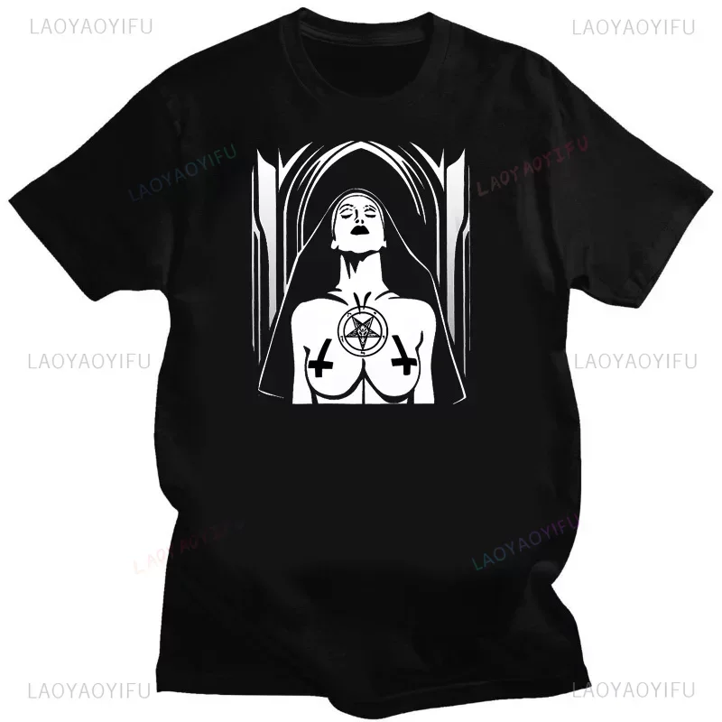 Принт The Bad Nun Мужчины Женщины Футболка Креативность Unholy Evil Летняя футболка Модная