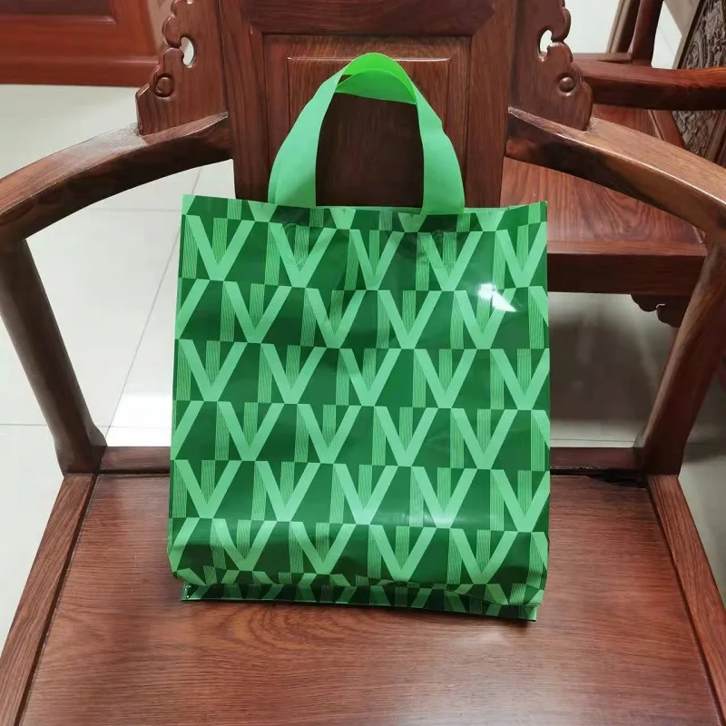 

50 шт. зеленый упаковочный пакет, женские сумки-тоуты для покупок, модная переносная многоразовая сумка-тоут для одежды и подарков, сумочка д...