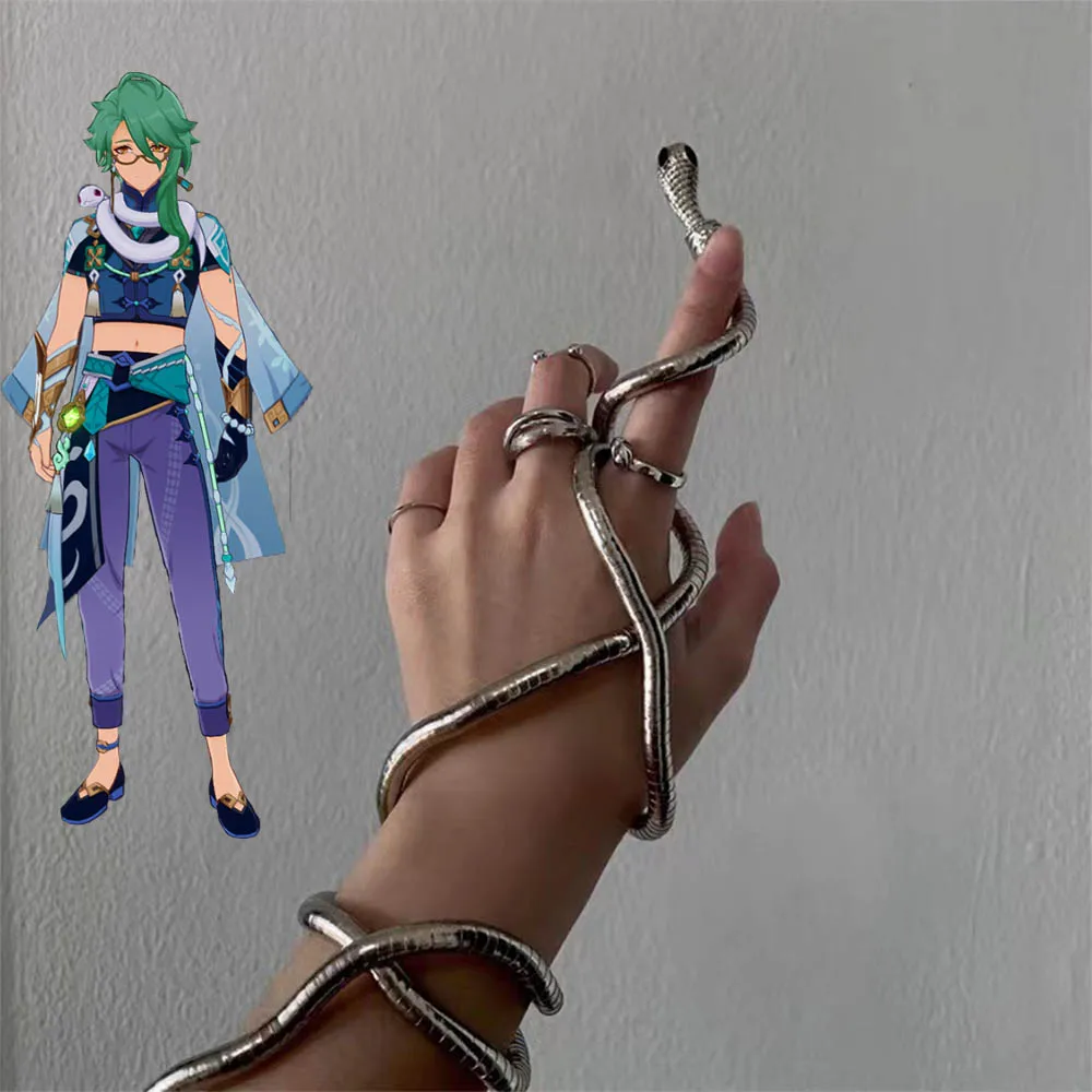 Ожерелье из белой змеи Baizhu, косплей Genshin, ударопрочный браслет, игрушка, модные популярные аксессуары для девочек, реквизит для костюма