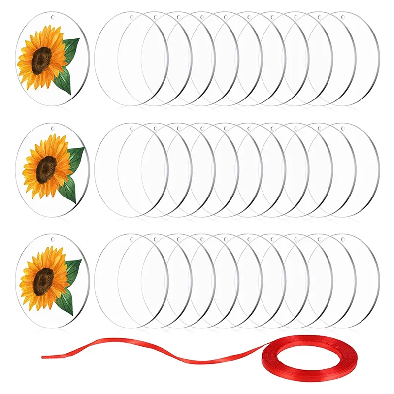 30 шт. прозрачные круглые акриловые заготовки 3 5 дюйма