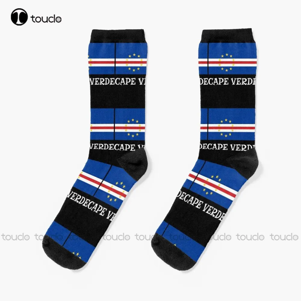 

Кабо-Верде, государственный флаг страны, патриотические спортивные носки, мужские футбольные носки 360 ° цифровая печать на заказ, подарок, м...