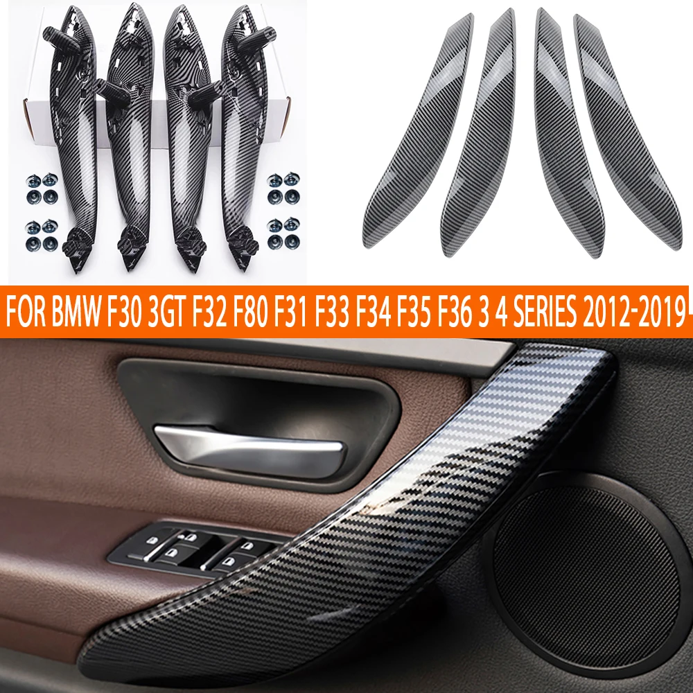Ручка для межкомнатной двери из углеродного волокна с ручкой, наружная крышка, отделка для BMW F30 3GT F32 F80 F31 F33 F34 F35 F36 3 4 Series 12-19