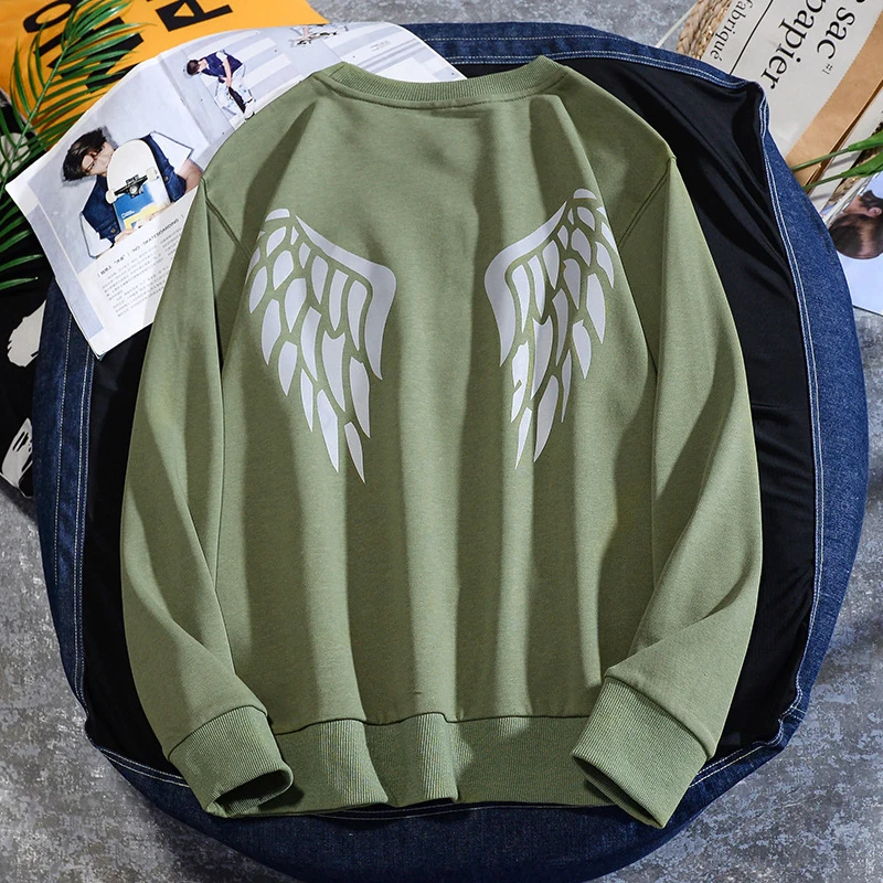 Толстовка в стиле Харадзюку уличная одежда оверсайз со светоотражающими