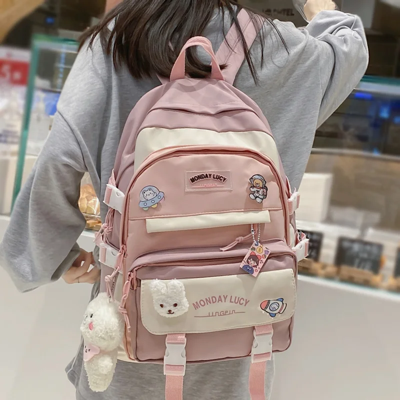 

Kawaii Fashion Women Waterproof Book Backpack Girl Cute Travel School Bag Trendy Lady Laptop College Backpack Female Student Bag