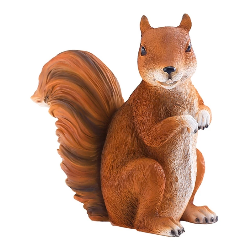 

Фигурка белки из смолы, Милая Мини-скульптура животного, художественная статуя, поделки, украшение для улицы, сада, газона, двора, украшение ...
