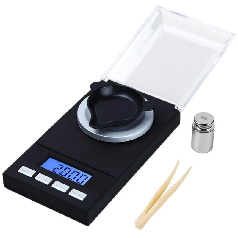 

Precision Electronic Scale 50G/0.001G Digital Scale Pocket Scale with 50G Calibration Weight LCD Display