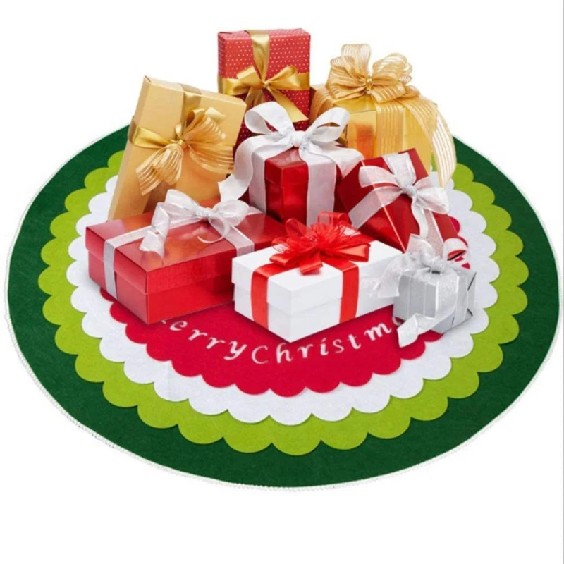 

100CM Christmas Tree Skirt Exquisite Santa Snowman Elk Snowflake Xmas Tree Bottom Decor Merry Christma Decor For Home 2023