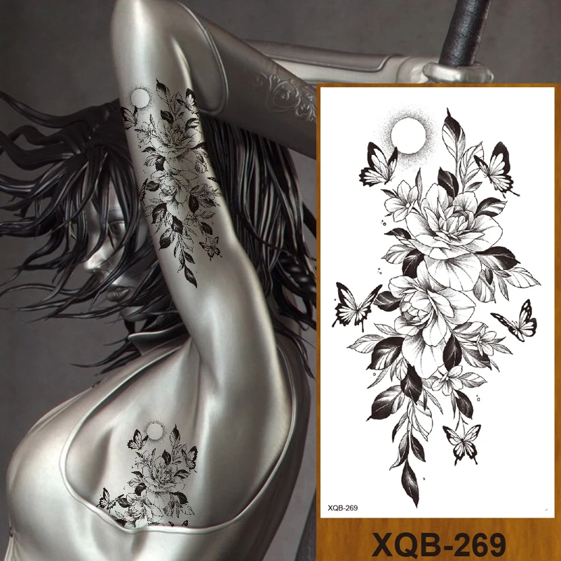 Временные тату-наклейки для женщин и девушек руки поддельные шеи тату на грудь