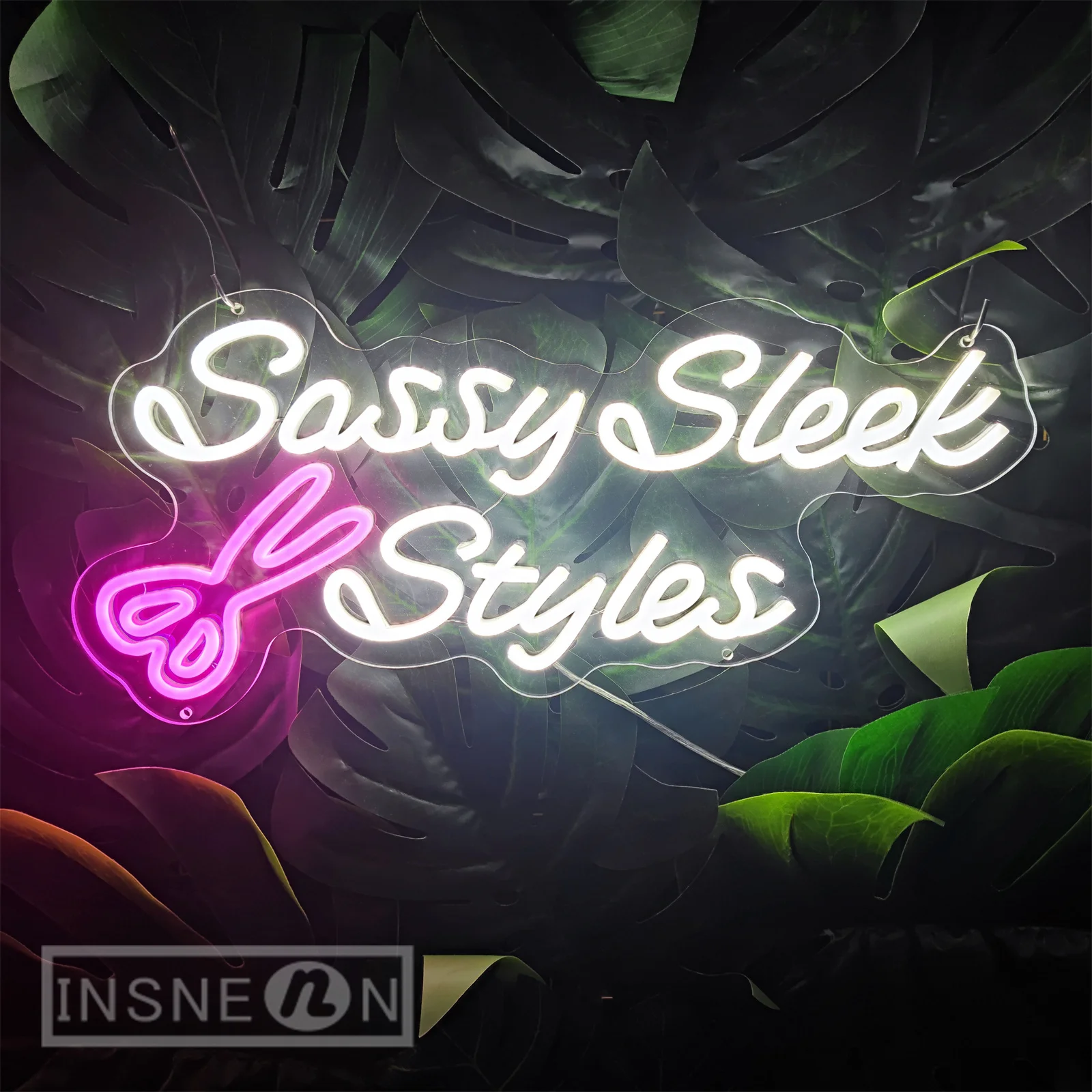 

sassy sleek styles Neon Signs for Wall Decor LED Shop Neon Light Sign Barber Shop Wall Art for Hair Beauty Store Gift Neon Lamps