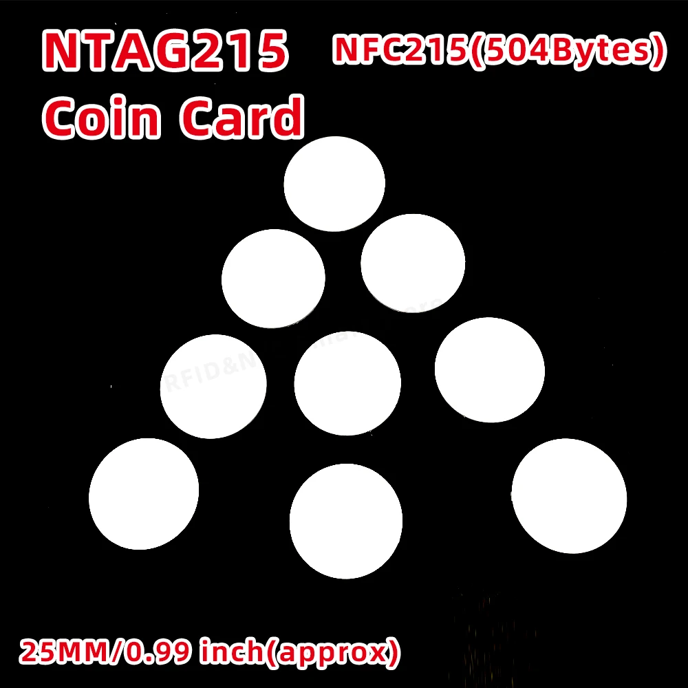 20 шт. 50 13 56 МГц Ntag 215 тегов подложка для бейджей 504 байта ISO/IEC 14443 A 25 мм