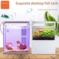 aquarium small fish tank office desktop goldfish fish tank freshwater version saltwater version fish tank aquarium accessories5v