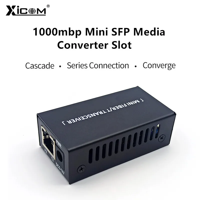Gigabit Mini  Media Converter Slot SFP Transceiver Module 100/1000M 1 SFP Slot 1 RJ45 Single Mode Ethernet SFP Fiber Switch