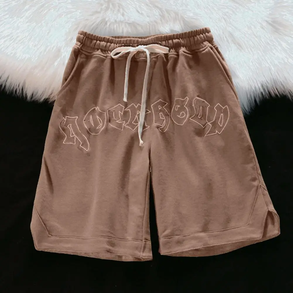 

Casual Beach Shorts Solid Color All Match Bottoms Lace-up Straight Short Pants