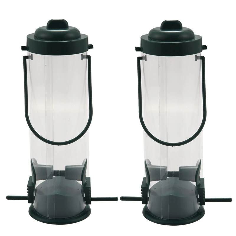 

Кормушка для птиц в виде трубки, уличная подвесная кормушка для птиц с ручкой, прочная и разборная, для садового двора, дерева (2 упаковки)