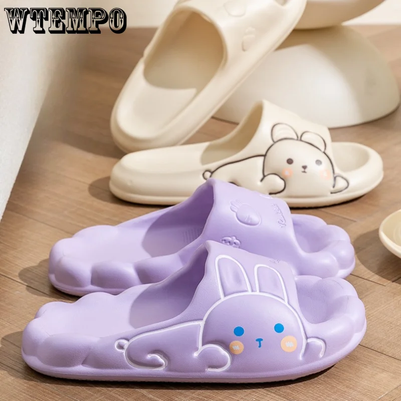 WTEMPO Women Slippers Summer Cartoon Shoes EVA Outdoor Sandals Soft Thick Non-slip Pool Indoor Home Flip Flops Dropshipping