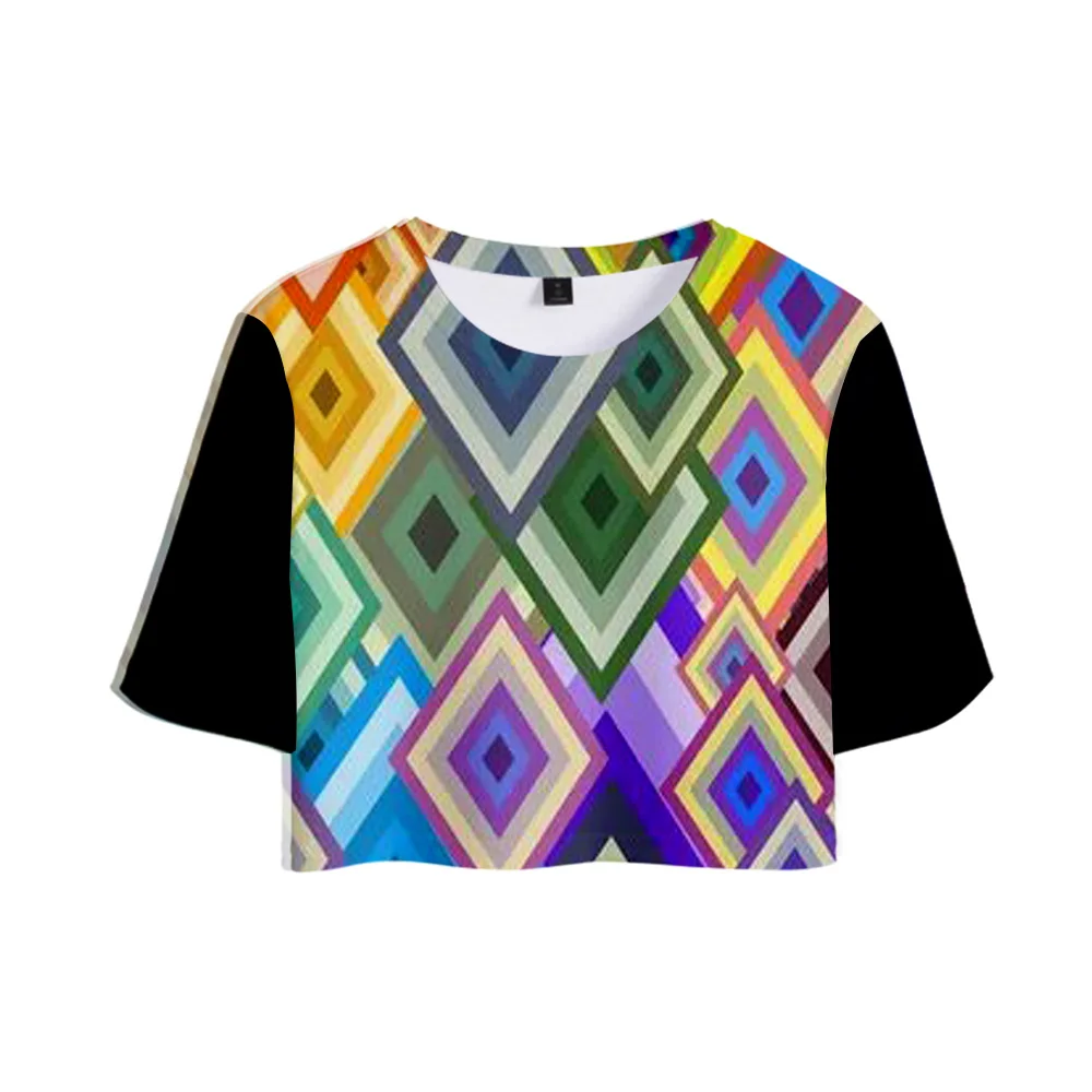 

2022 LIANSHUO весенне-осенний короткий женский костюм, Модный повседневный топ с цветочным принтом, Сексуальная футболка с коротким рукавом, руба...