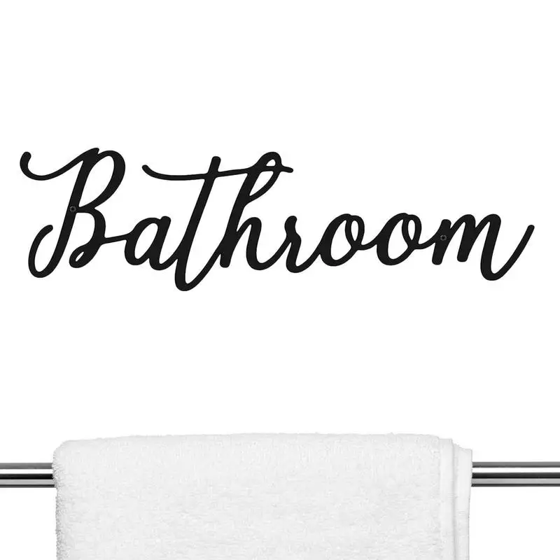 

Bathroom Wire Sign Bathroom Decor Wall Art Black Vintage Rustic Art Decor For Family Home Porch Farmhouse Outdoor Wall Decor For