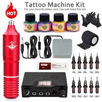 professional tattoo machine set rotary gun tattoo pen cartridges needles sets permanent makeup machine body art tattoo supplies