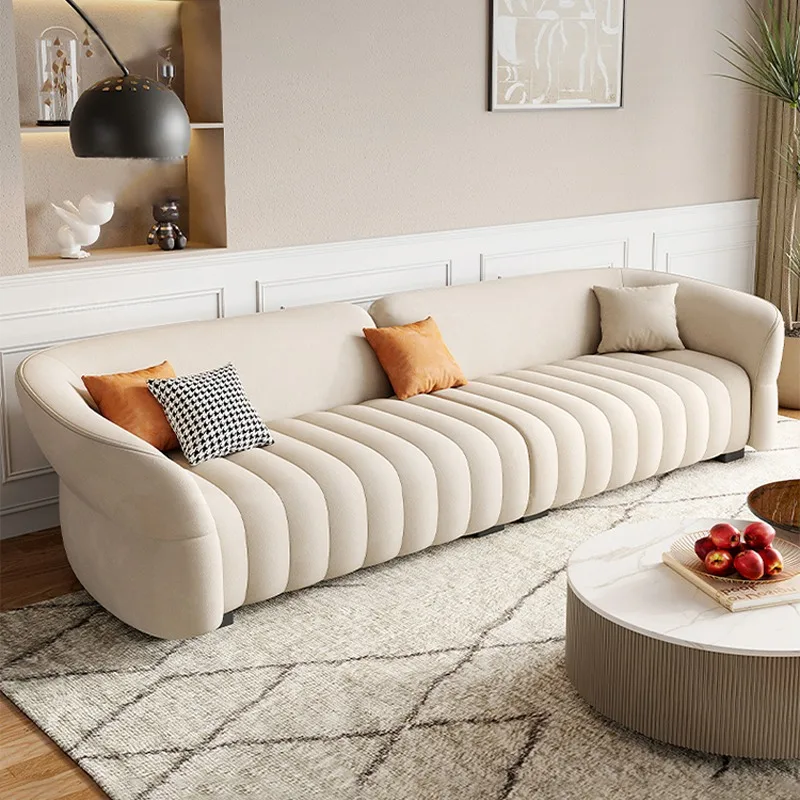 

Fabric Sofa Living Room Luxury Straight Sofa