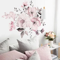 pink white peony flowers wall stickers self adhesive home decoration accessories for living room