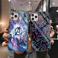 bandai avengers marvel phone case tempered glass for iphone 13 12 mini 11 pro xr xs max 8 x 7 plus se 2020 soft cover