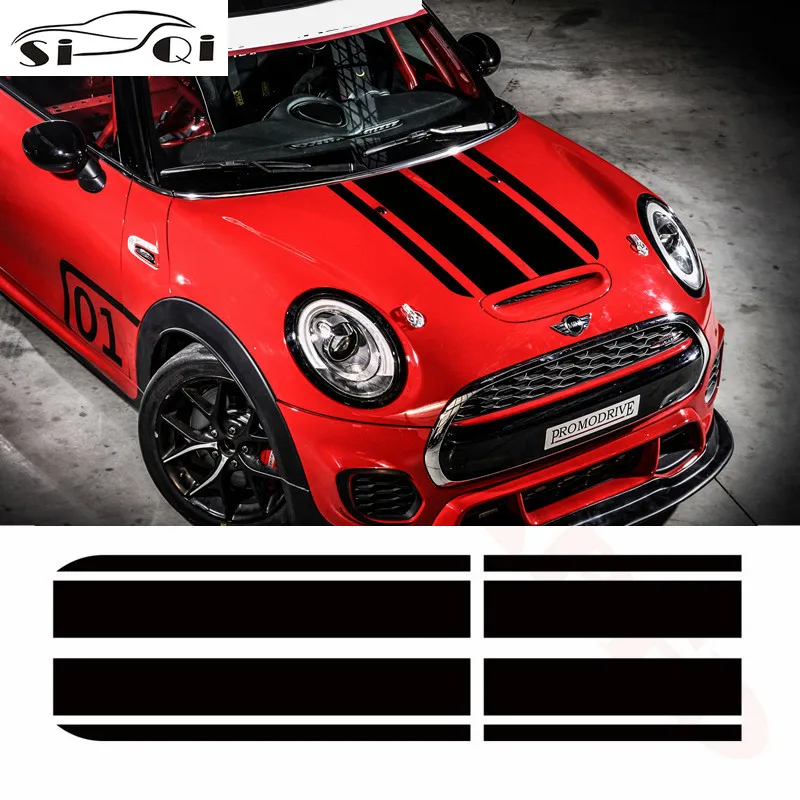 

Car Sticker Sport Stripes Styling Auto Hood Trunk Engine Cover Bonnet Decor Decal for BMW MINI John Cooper Works F56 JCW