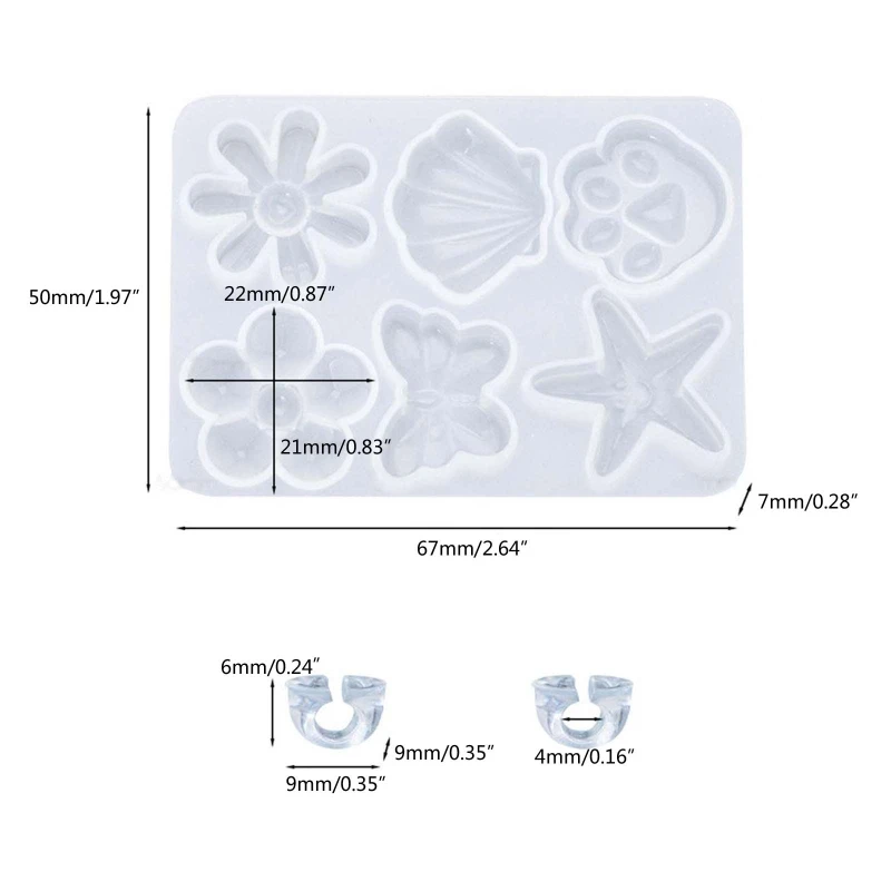 

Resin Mold Kit for Beginner Silicone Hair Ring Mold Resin Jewelry Making Craft with Round Hole Buckle Resin Art Jewelry N0HE