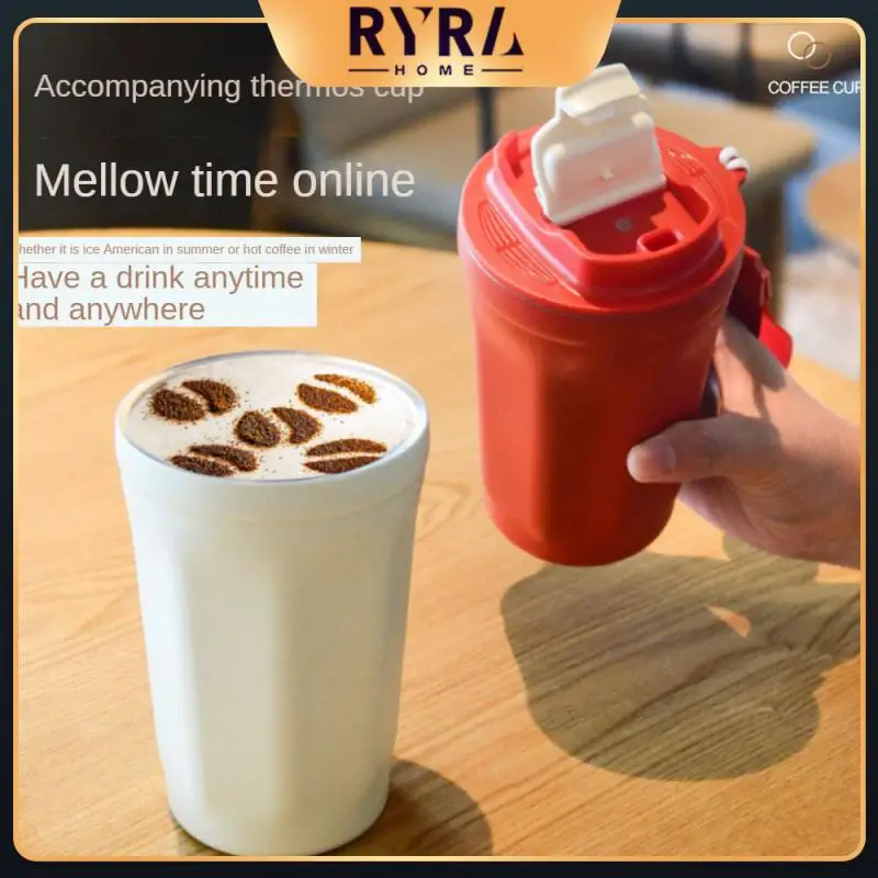 

Stylish And Minimalist Thermos Cup Durable Insulation Coffee Cup 304 Stainless Steel Inner Liner Portable Lifting Rope Auto Mug