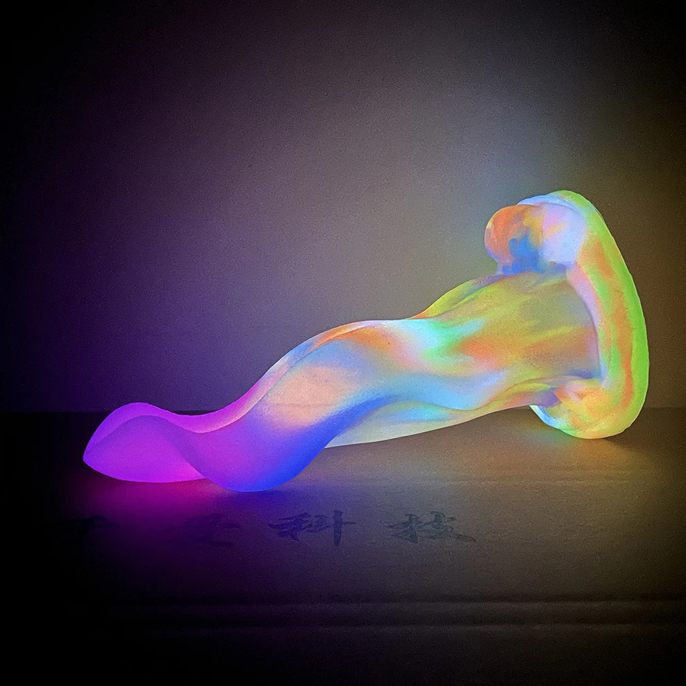 Famak светящийся толстый силиконовый анальный секс-игрушки с волчьим языком в