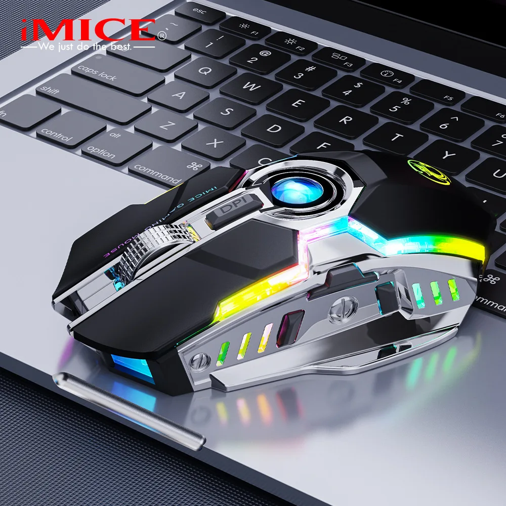 Wireless Gaming Mouse 3200 DPI Rechargeable Adjustable 7 Color Backlight Breathing Gamer Mouse Game Mice for PC Laptop