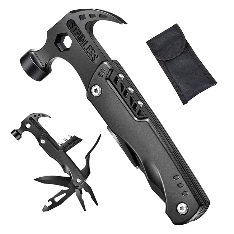 

1PC Multi-function claw hammer hand tool set foldable small saw knife multi-type pliers bottle opener outdoor camping equipment