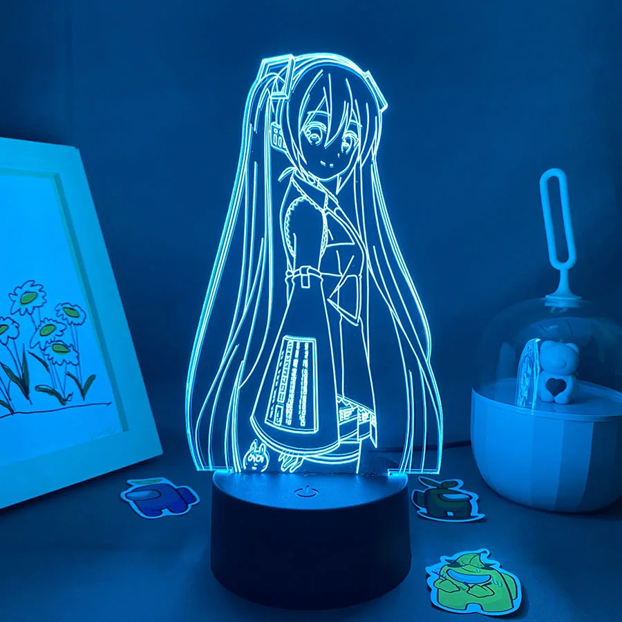 Аниме 3D светодиодные иллюзионные ночники креативный подарок для друзей Hatsune Miku неоновая Лавовая Лампа для спальни Декор Chuyin фанаты в подарок