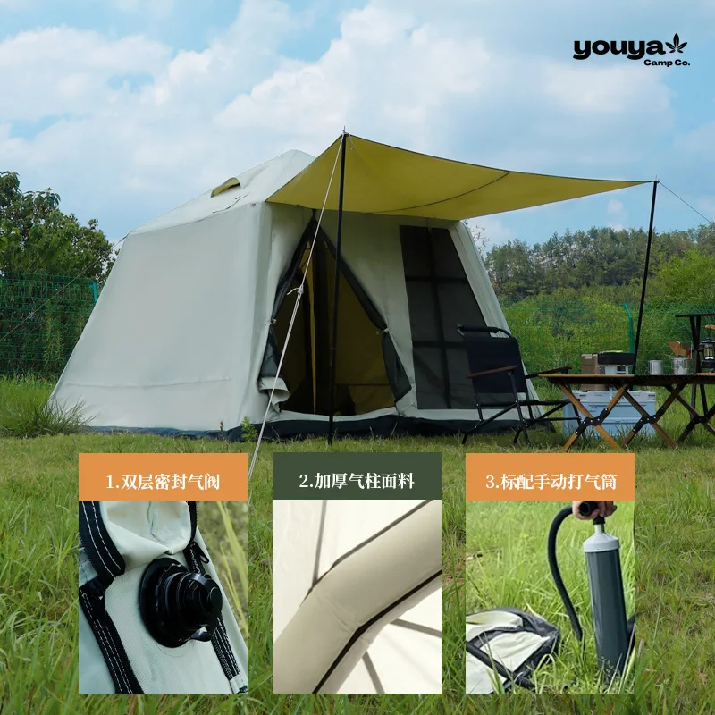 Надувная палатка NoEnName_Null военный зеленый 3х3 метра