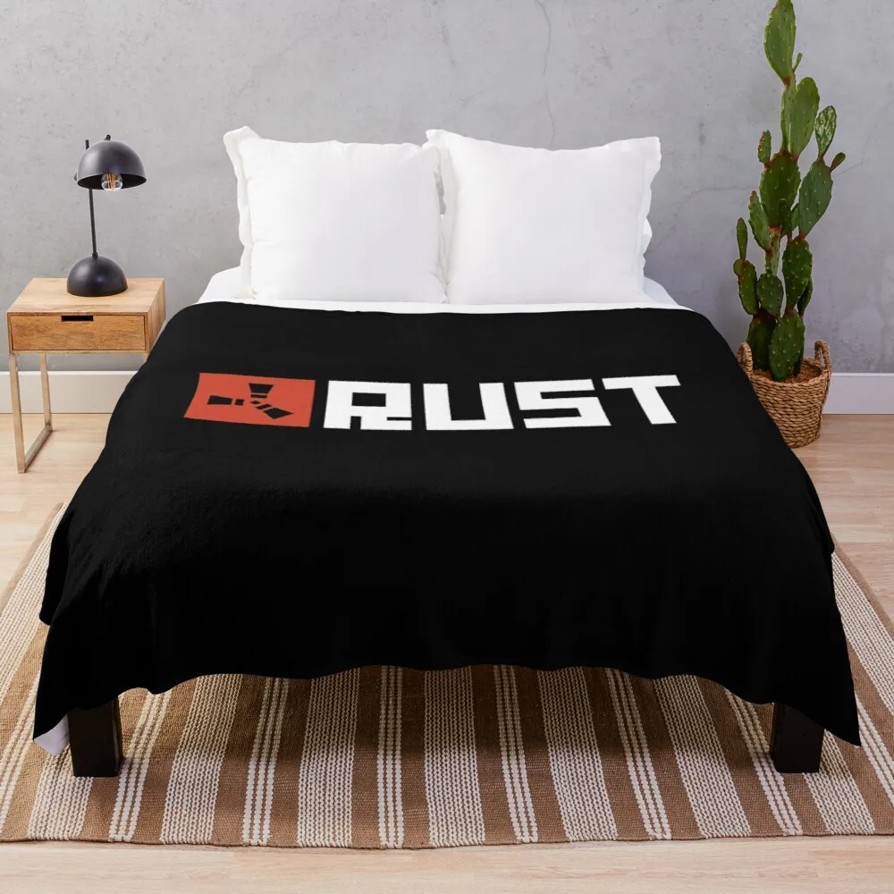 

Rust Game Logo Throw Blanket microfiber blanket plush queen size blanket stuffed blankets