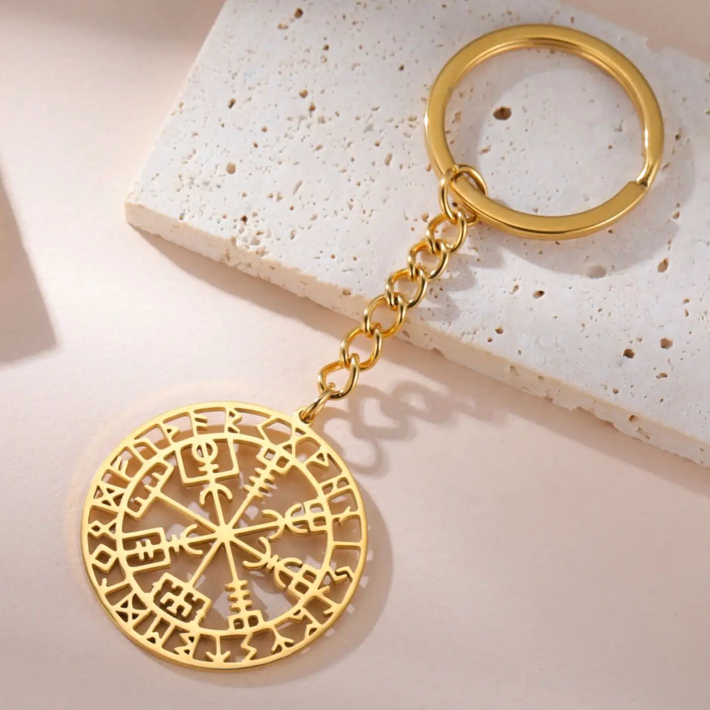 LIKGREAT Vegvisir символ брелок викингов из нержавеющей стали скандинавские руны компас